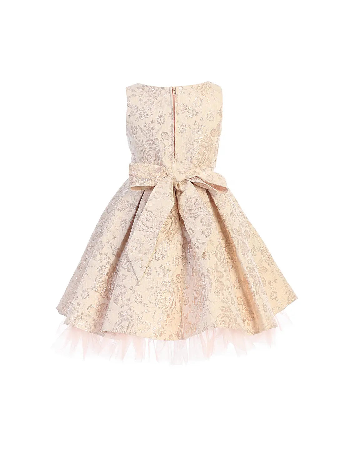 *Pre-Order* Metallic Floral Pleated Jacquard w/ Peek A Boo Tulle