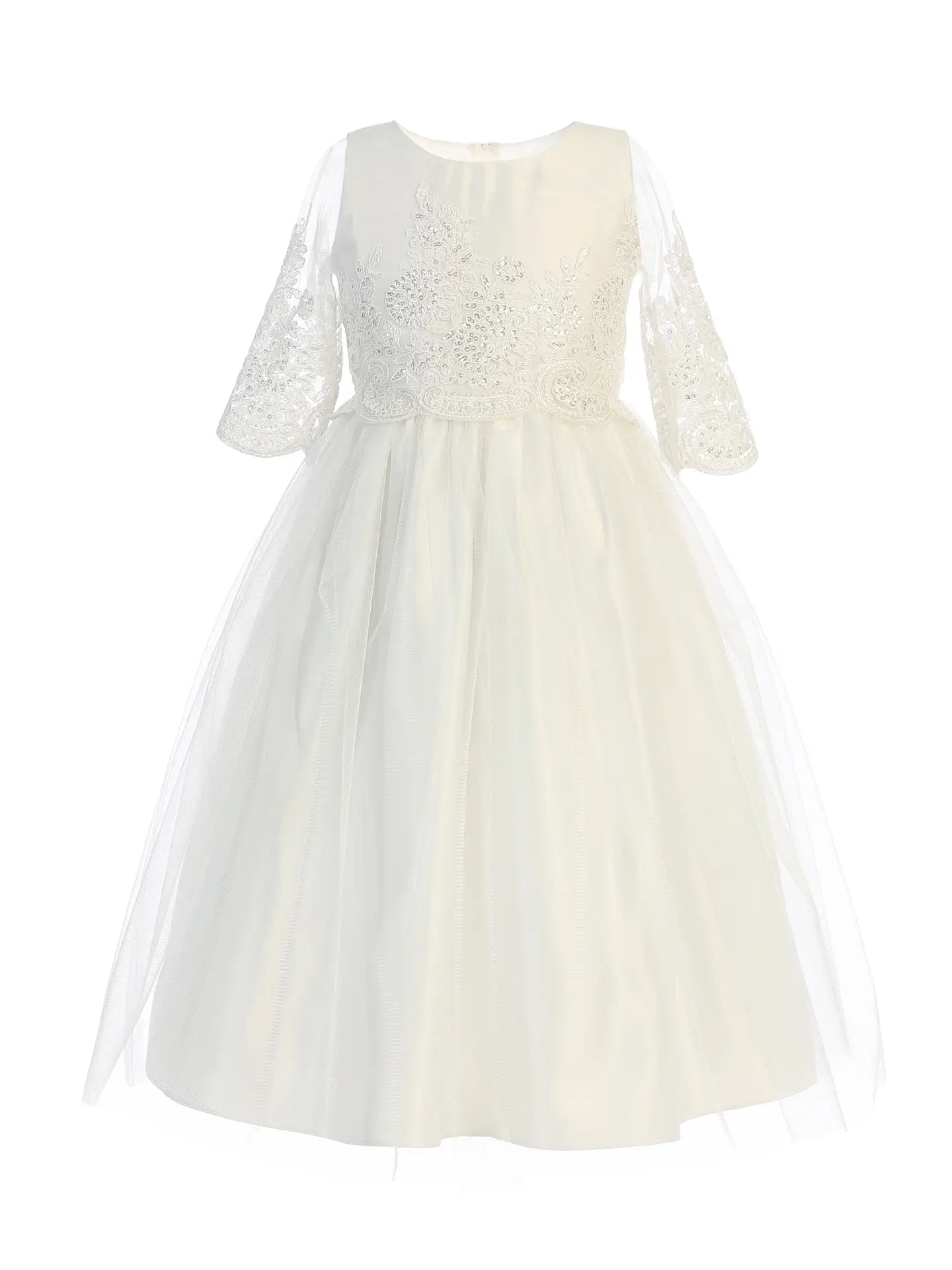 *Pre-Order* Sequin Detail Scalloped Lace Top with Satin & Tulle