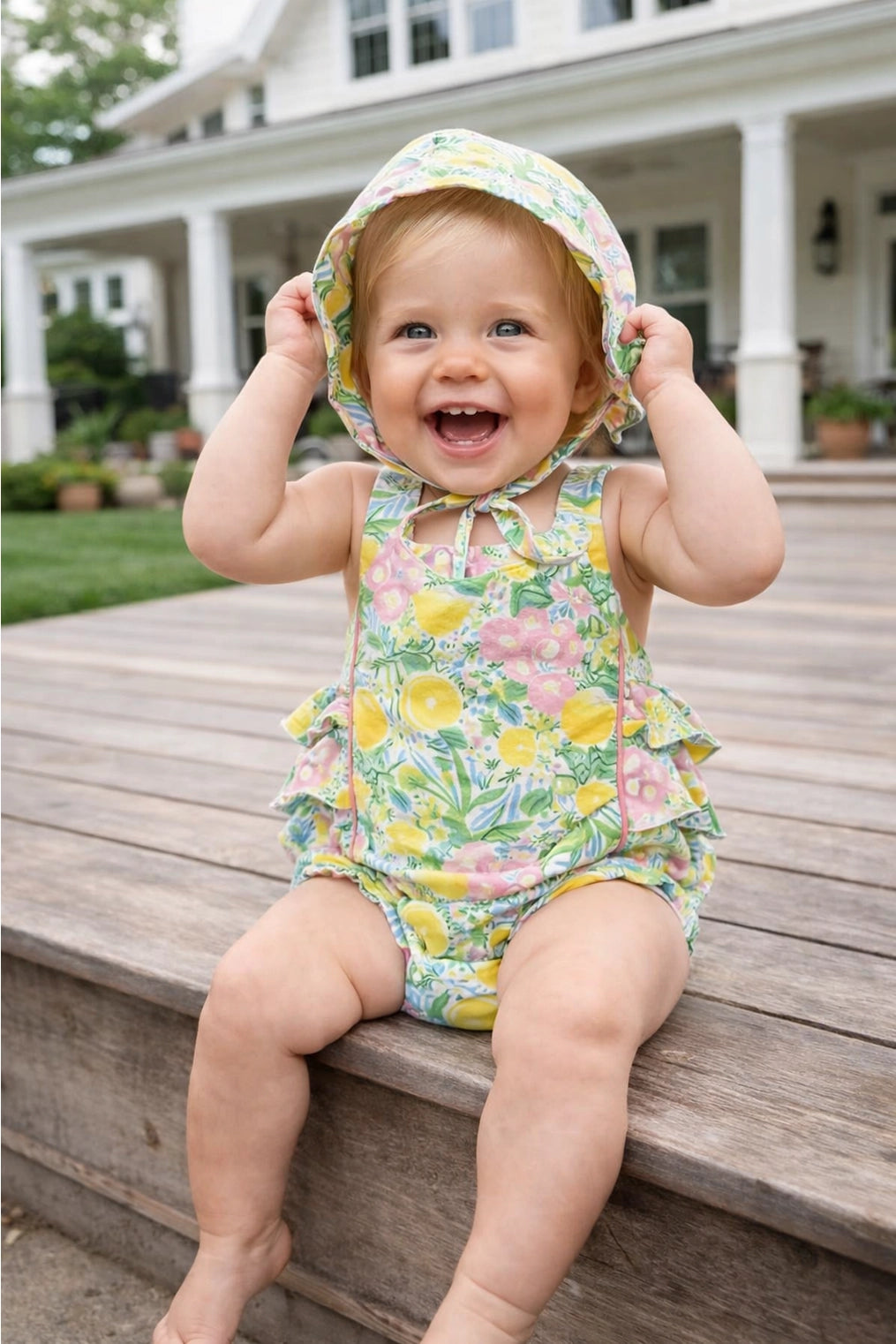 Positano Baby Girl Sun Bubble and Sun Hat