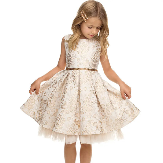 *Pre-Order* Metallic Floral Pleated Jacquard w/ Peek A Boo Tulle