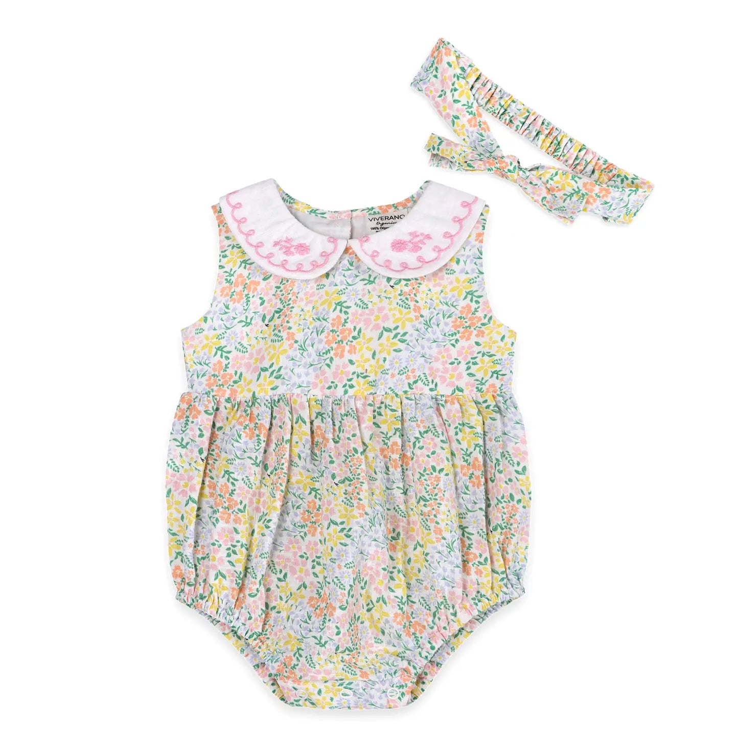 Francis Floral Baby Romper + Headband