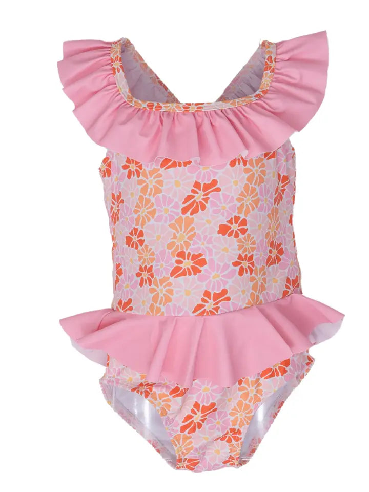 Grand Lagoon Peachy Pink Florals One Piece Swimsuit