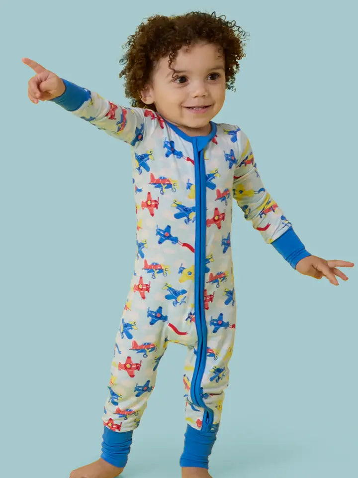 Plane Parade Convertible One Piece Footie Pajama