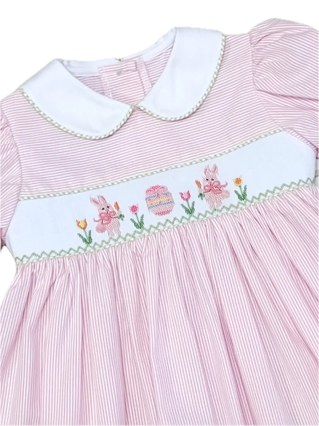 Easter Bunnies Girl Smocked Dress
