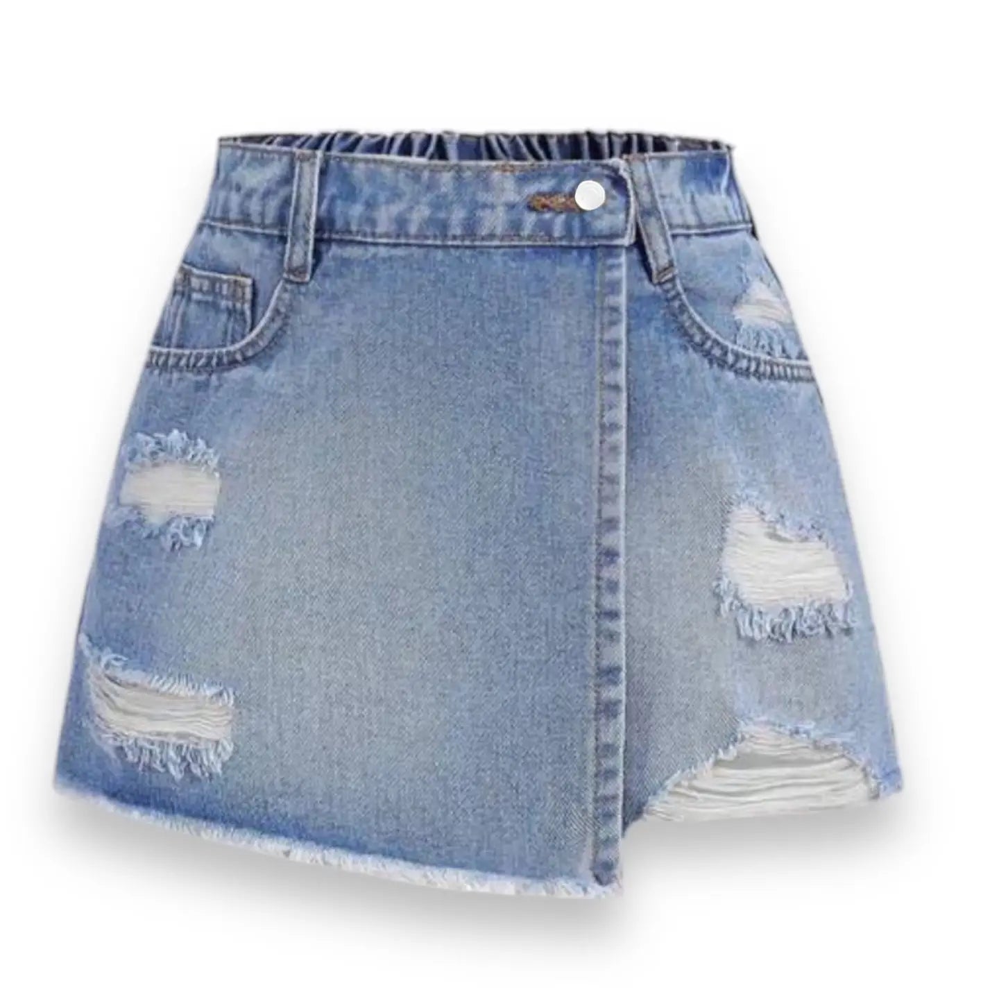 Denim Distressed Skort