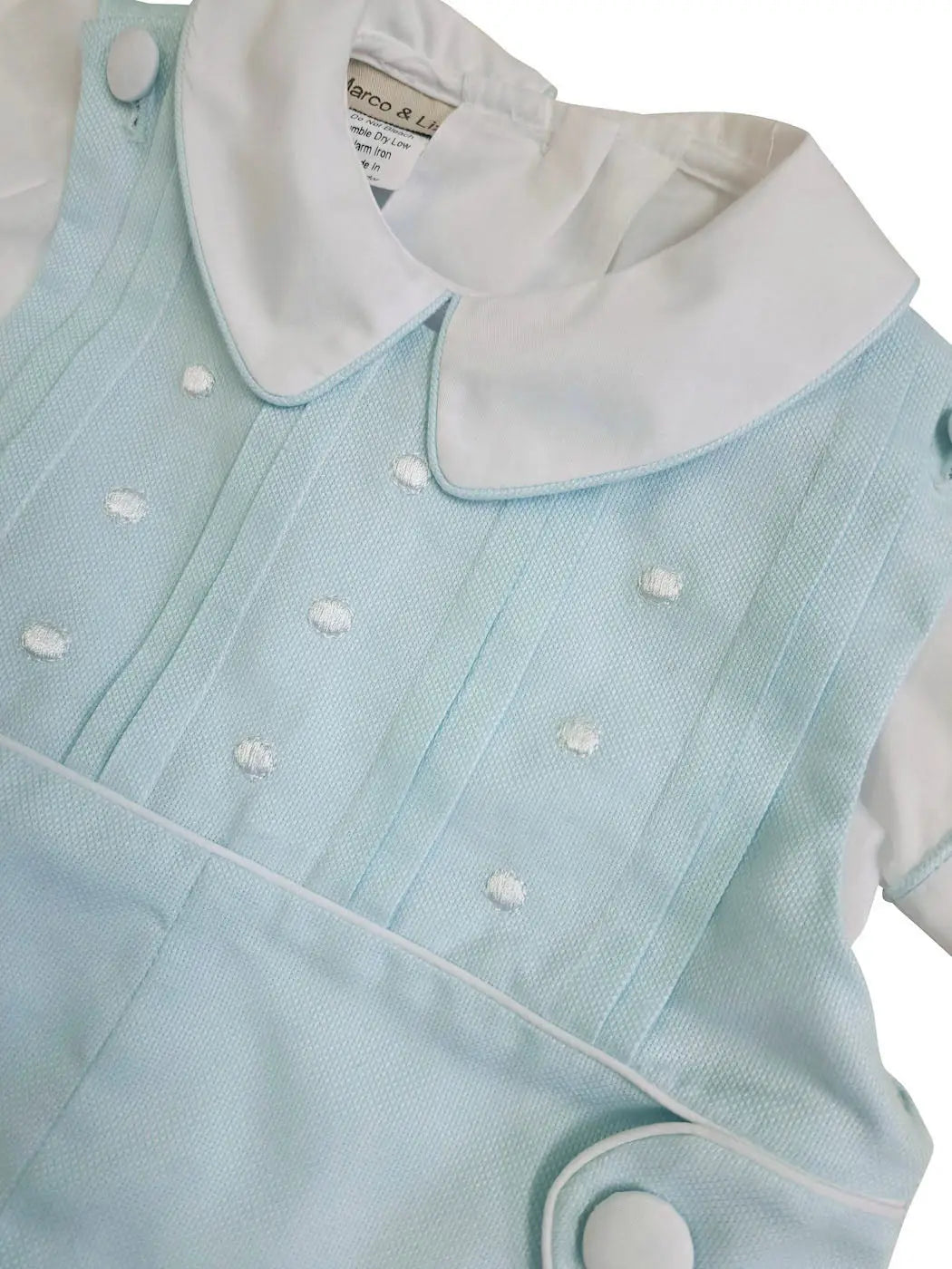 Baby Boys Mint Blue Shortall Set