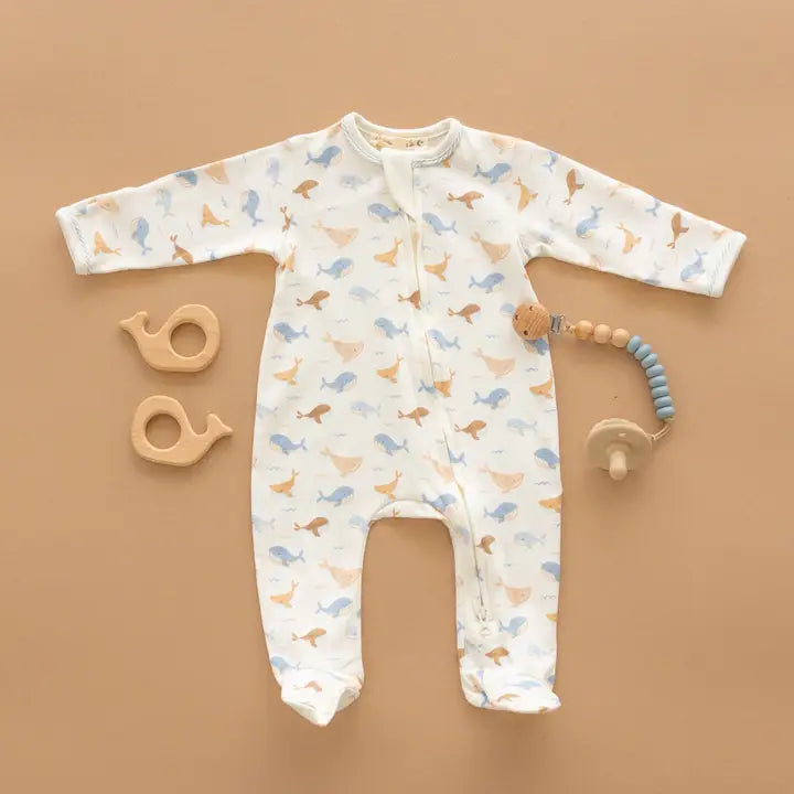 Whale Tales Zip Footie