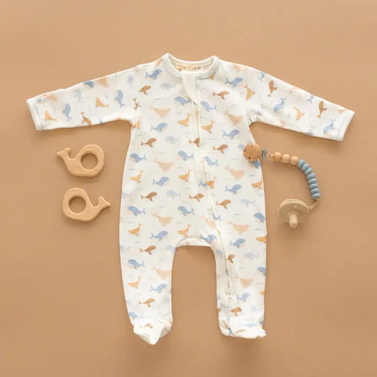 Whale Tales Zip Footie