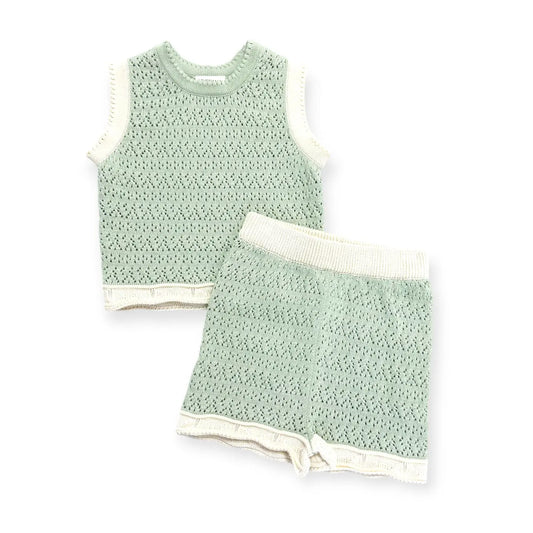 Poppy Textured Baby Tank & Shorts Set