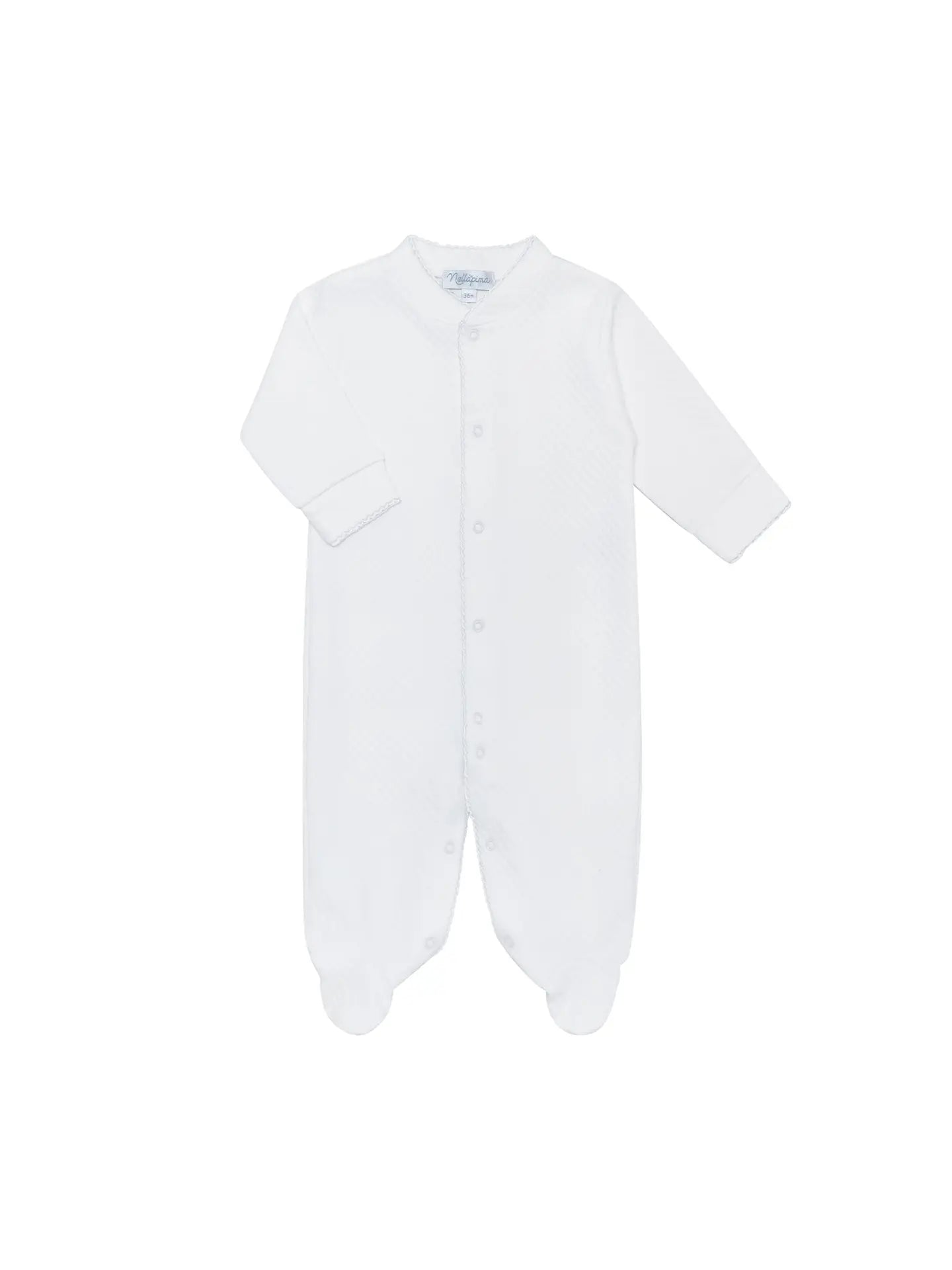 White baby onesie on a white background